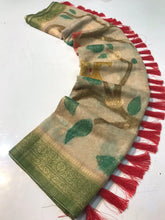 Chanderi Silk 3D Digital Printed Katha Stitch Saree